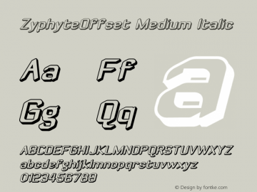 ZyphyteOffset Medium Italic 1.0 2003-10-24图片样张