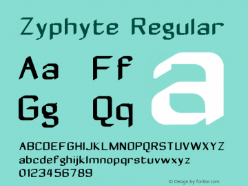 Zyphyte Regular 1.0 2003-10-24图片样张