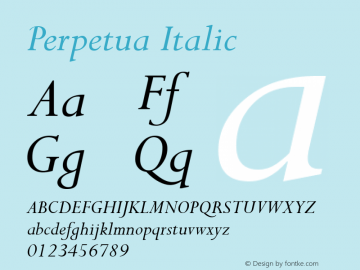 Perpetua Italic Version 1.01图片样张