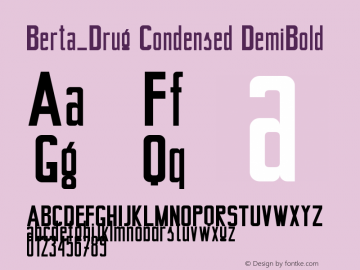Berta_Drug Condensed DemiBold Version 1.000 2008 initial release图片样张