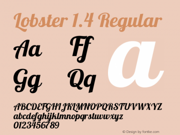 Lobster 1.4 Regular Version 1.4 Font Sample