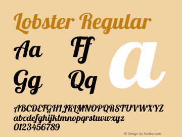 Lobster Regular Version 1.007 Font Sample