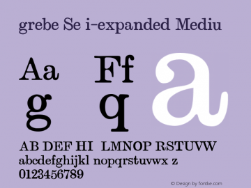 grebe Semi-expanded Medium Version 1.000 2007 initial release Font Sample
