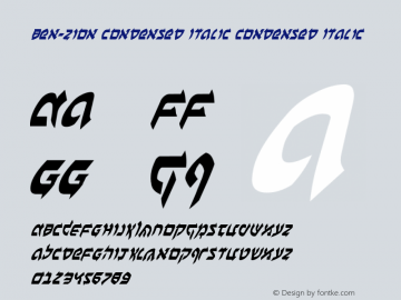 Ben-Zion Condensed Italic Condensed Italic 001.000图片样张