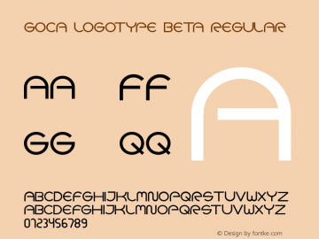 Goca logotype beta Regular Version 1.000 Font Sample