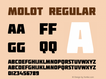 Molot Regular Version 1.000 2008 initial release Font Sample