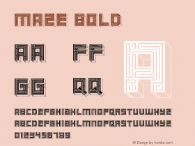 Maze Bold Version 1.0 Font Sample