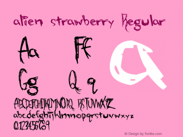 alien strawberry Regular Version 1.00 June 30, 2008, initial release Font Sample