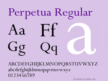 Perpetua Regular Version 1.00图片样张