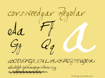 cursiveedgar Regular Version 1.00 September 4, 2008, initial release Font Sample