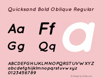 Quicksand Bold Oblique Regular Version 001.001图片样张