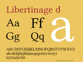 Libertinage d Version 1.0; 2008; OFL relea Font Sample