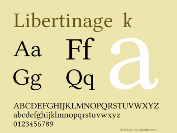 Libertinage k Version 1.0; 2008; OFL relea Font Sample
