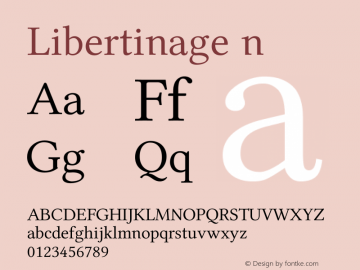 Libertinage n Version 1.0; 2008; OFL relea Font Sample