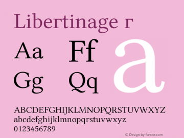 Libertinage r Version 1.0; 2008; OFL relea Font Sample