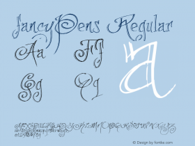 fancyPens Regular Macromedia Fontographer 4.1 22-2-2007图片样张