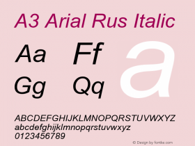 A3 Arial Rus Italic Unknown图片样张