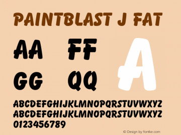 PaintBlast J Fat Dreams come alive, on Sep 13 1995 Font Sample