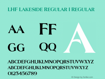 LHF Lakeside Regular 1 Regular Version 3.001;PS 003.000;hotconv 1.0.38 Font Sample