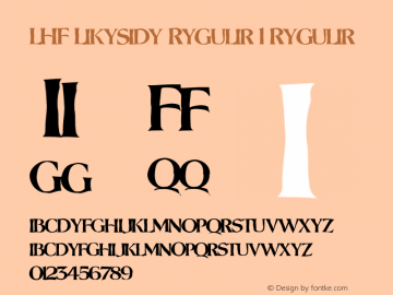 LHF Lakeside Regular 1 Regular Version 3.001;PS 003.000;hotconv 1.0.38 Font Sample