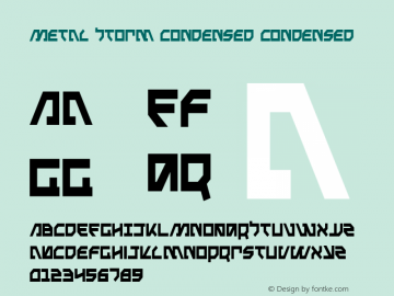 Metal Storm Condensed Condensed 001.000 Font Sample