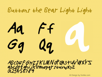 Buttons the Bear Light Light Version 001.000 Font Sample