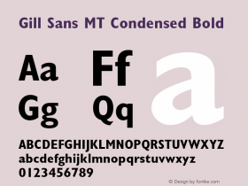 Gill Sans MT Condensed Bold Version 1.65图片样张