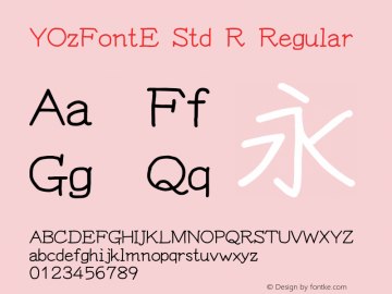 YOzFontE Std R Regular Version 13.0图片样张