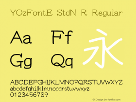 YOzFontE StdN R Regular Version 13.0图片样张