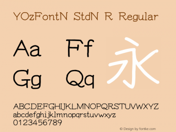 YOzFontN StdN R Regular Version 13.0 Font Sample