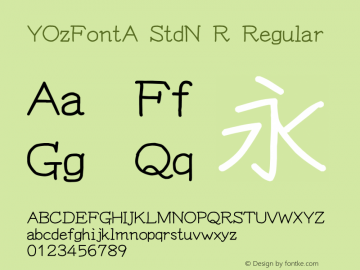 YOzFontA StdN R Regular Version 13.0图片样张