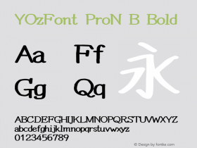 YOzFont ProN B Bold Version 13.0 Font Sample