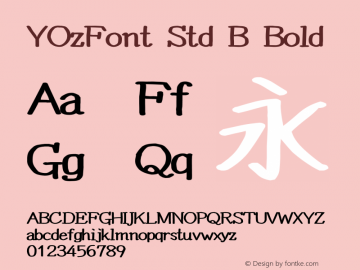 YOzFont Std B Bold Version 13.0 Font Sample