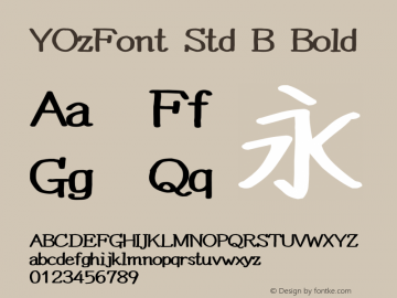 YOzFont Std B Bold Version 13.0图片样张