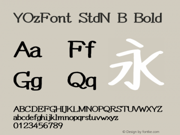 YOzFont StdN B Bold Version 13.0图片样张
