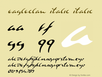 Eagleclaw Italic Italic 001.000 Font Sample