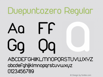 Duepuntozero Regular Version 1.001 2008 Font Sample