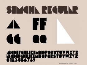 Simcha Regular Fontographer 4.7 12/21/08 FG4M­0000002045 Font Sample