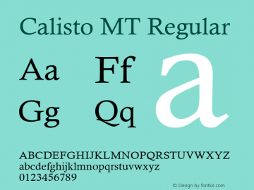 Calisto MT Regular Version 1.60图片样张