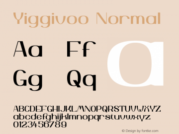 Yiggivoo Normal Version 001.001 Font Sample