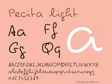 Pecita light Version 1.0 Font Sample