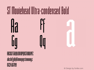 ST Moviehead Ultra-condensed Bold Version 1.000 Font Sample