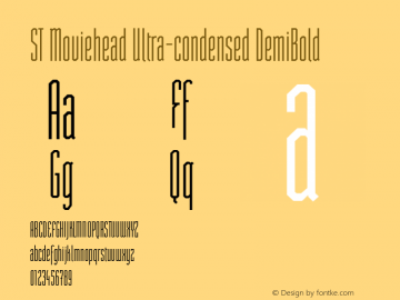 ST Moviehead Ultra-condensed DemiBold Version 1.000 Font Sample