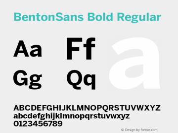 BentonSans Bold Regular Version 1.0 Font Sample