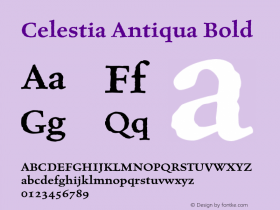 Celestia Antiqua Bold OTF 1.0;PS 001.000;Core 1.0.22 Font Sample