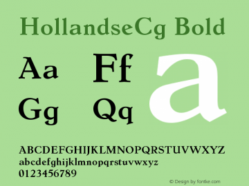 HollandseCg Bold Version 001.001 Font Sample