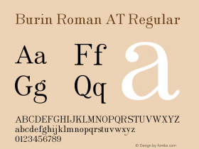 Burin Roman AT Regular Version 001.000 Font Sample