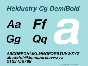 Heldustry Cg DemiBold Version 001.001 Font Sample