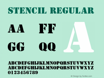 Stencil Regular Version 003.001 Font Sample