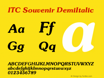 ITC Souvenir DemiItalic Version 003.001图片样张